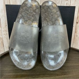 Coach Ulyssa Logo Transparent Rubber Slide Size 10 Women